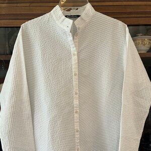 Yacco Maricard Size Medium Cotton Pin tucked Blouse Long Sleeve- Amazing!